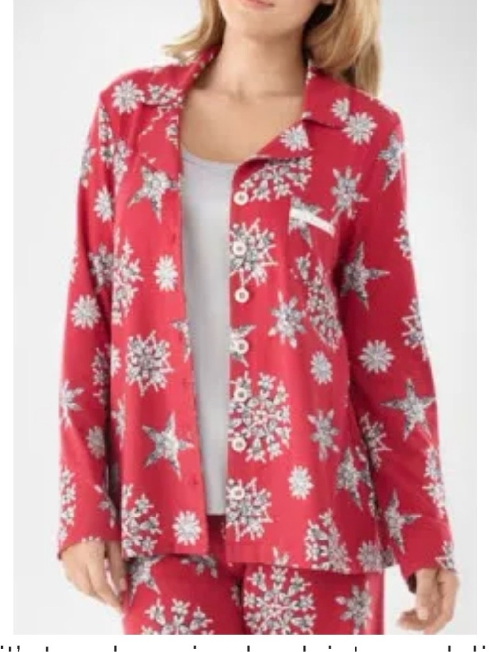 Soma Red Snowflake-Print Pajama set
